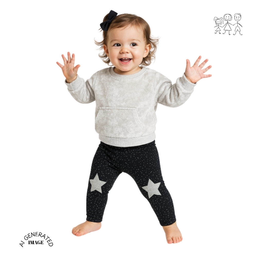 JESSICA SIMPSON FUR SWEATER & METALLIC LEGGINGS 12 MOS